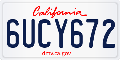 CA license plate 6UCY672