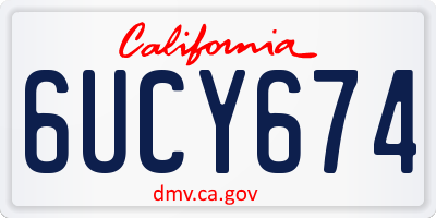 CA license plate 6UCY674