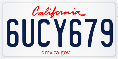 CA license plate 6UCY679