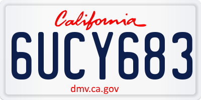 CA license plate 6UCY683