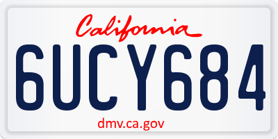 CA license plate 6UCY684