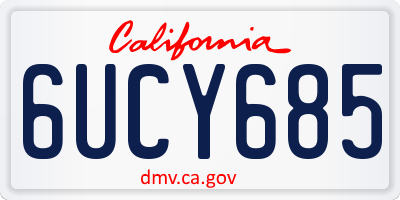 CA license plate 6UCY685