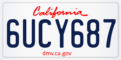 CA license plate 6UCY687