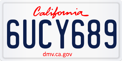 CA license plate 6UCY689