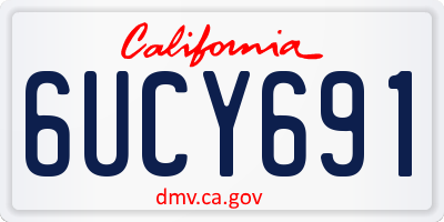 CA license plate 6UCY691