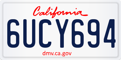 CA license plate 6UCY694