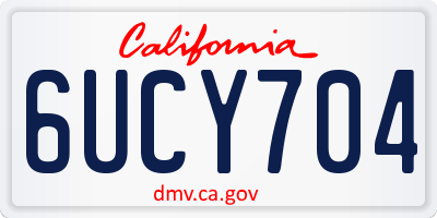 CA license plate 6UCY704