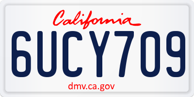 CA license plate 6UCY709