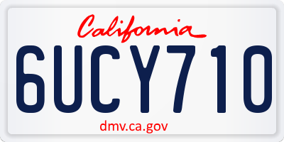 CA license plate 6UCY710