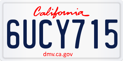CA license plate 6UCY715