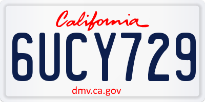 CA license plate 6UCY729