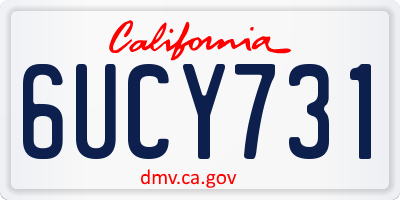 CA license plate 6UCY731