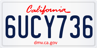 CA license plate 6UCY736
