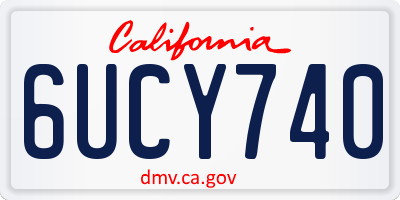 CA license plate 6UCY740