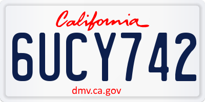 CA license plate 6UCY742