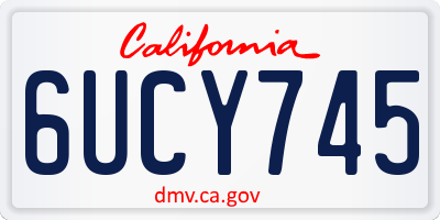 CA license plate 6UCY745
