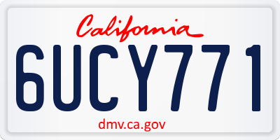 CA license plate 6UCY771