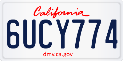 CA license plate 6UCY774