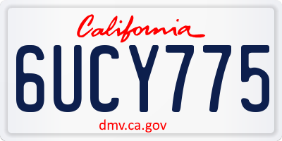 CA license plate 6UCY775