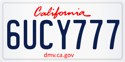 CA license plate 6UCY777