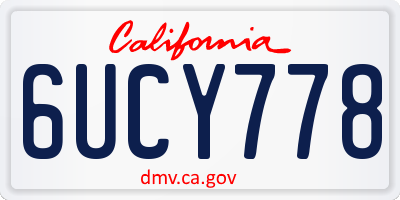 CA license plate 6UCY778