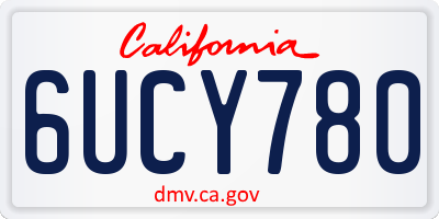 CA license plate 6UCY780