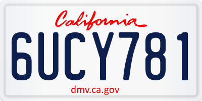 CA license plate 6UCY781
