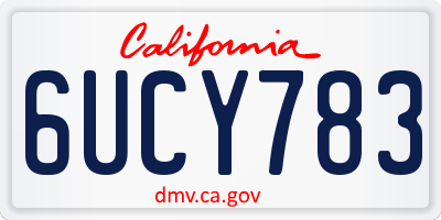 CA license plate 6UCY783