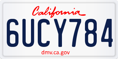 CA license plate 6UCY784