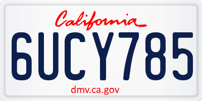 CA license plate 6UCY785