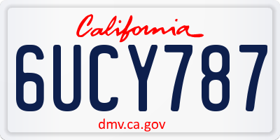 CA license plate 6UCY787