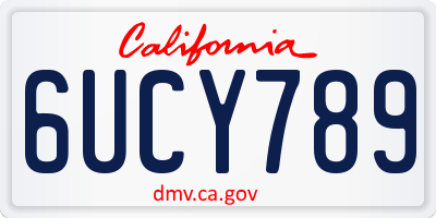 CA license plate 6UCY789