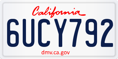 CA license plate 6UCY792