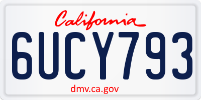 CA license plate 6UCY793