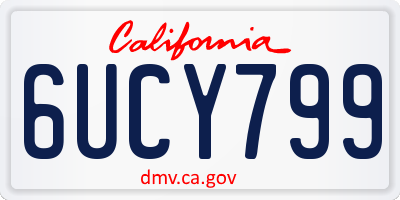 CA license plate 6UCY799
