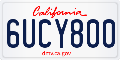 CA license plate 6UCY800