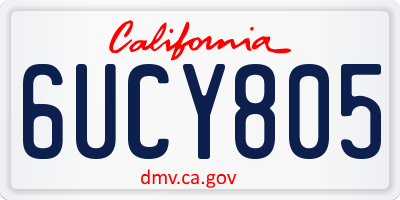 CA license plate 6UCY805