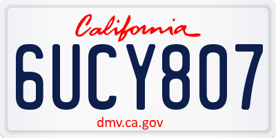 CA license plate 6UCY807