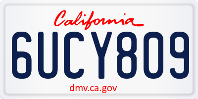 CA license plate 6UCY809