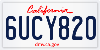 CA license plate 6UCY820