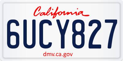 CA license plate 6UCY827
