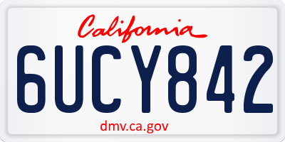CA license plate 6UCY842