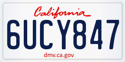 CA license plate 6UCY847