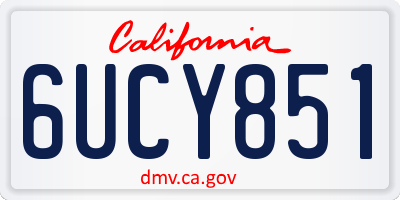 CA license plate 6UCY851