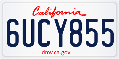 CA license plate 6UCY855