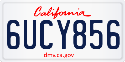 CA license plate 6UCY856