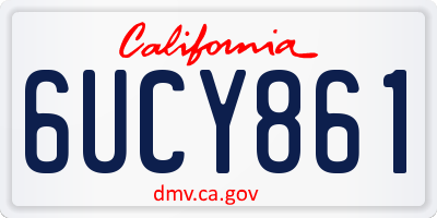 CA license plate 6UCY861