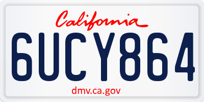 CA license plate 6UCY864