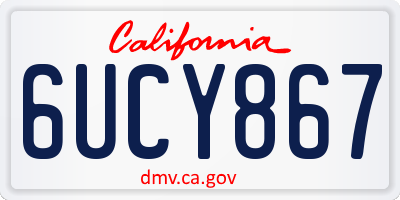 CA license plate 6UCY867