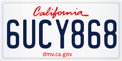 CA license plate 6UCY868